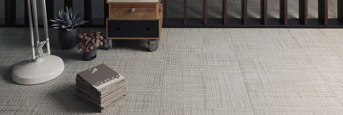 Panoramic image of fabric tiles