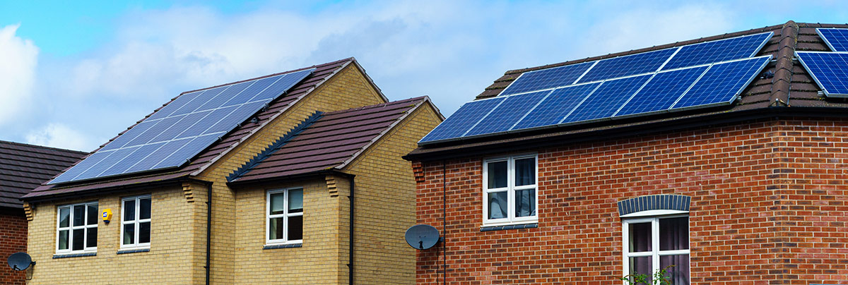 Solar panels installed on the roof in the UK