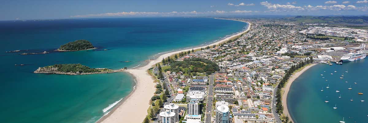 Aerial view of the Mout in Tauranga