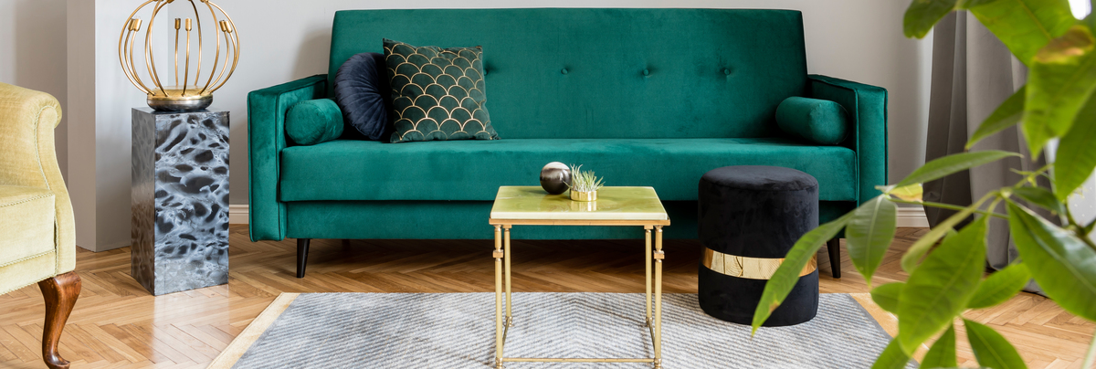 Green and grey interior design
