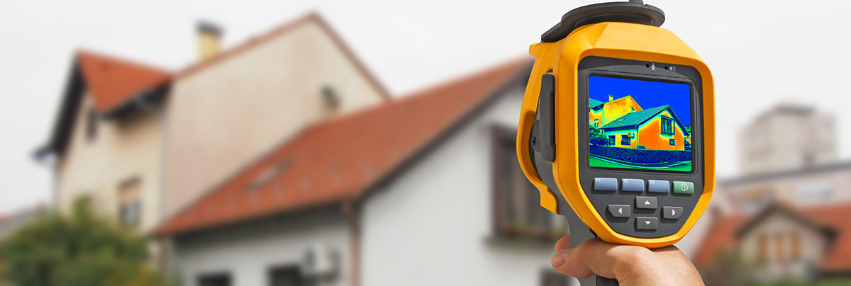 thermal camera recording heat loss