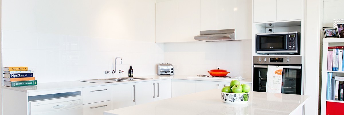Freshly renovated kitchen in Perth apartment.