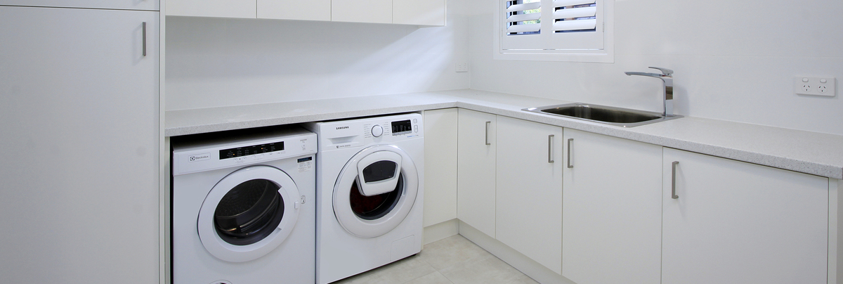 Renovated modern home laundry
