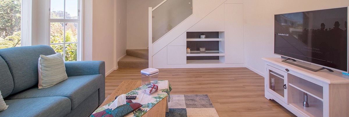 A new living room with timber floor