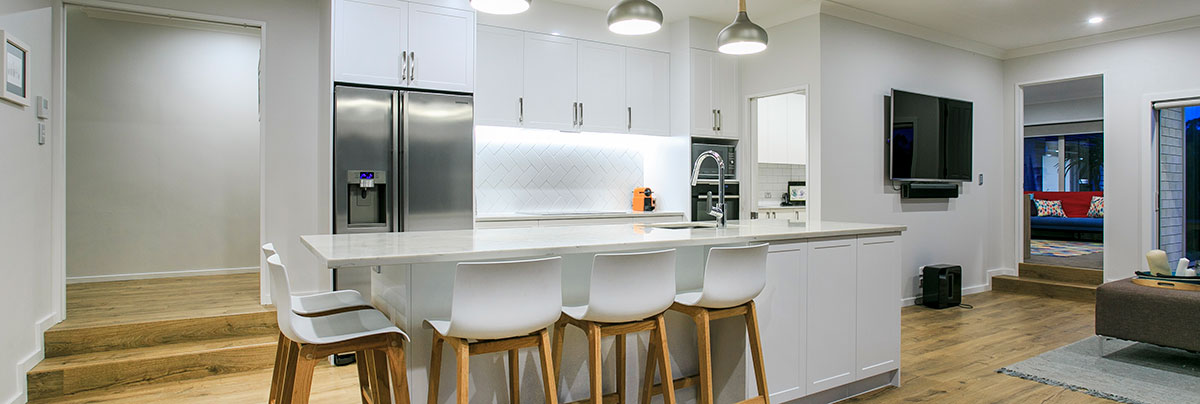 An open plan kitchen and scullery renovation in North Shore, Auckland.