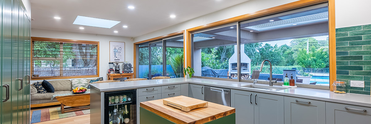 A unique colour palette creates a kitchen with a distinct personality.