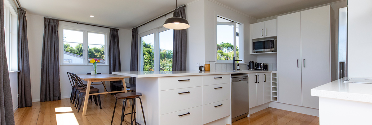 Front extensions and internal reconfigurations transform this Kelston home into a stunning new-age property.