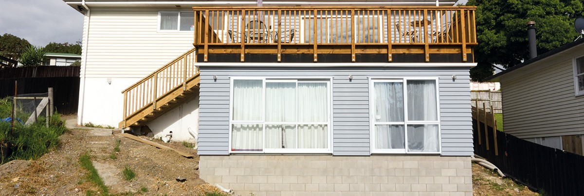 Completed home excavation which added to the footprint of the home.