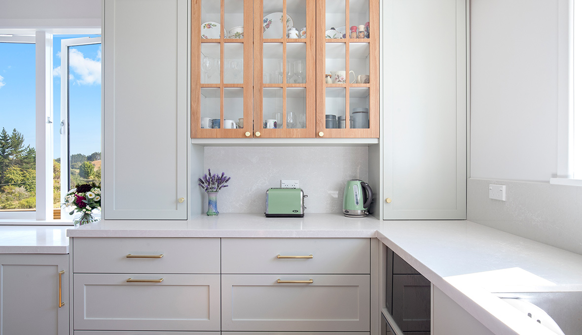 light kitchen cabinets with paneling 