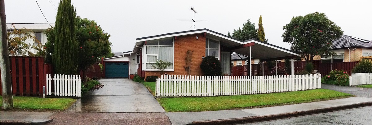 View of the old house from the street