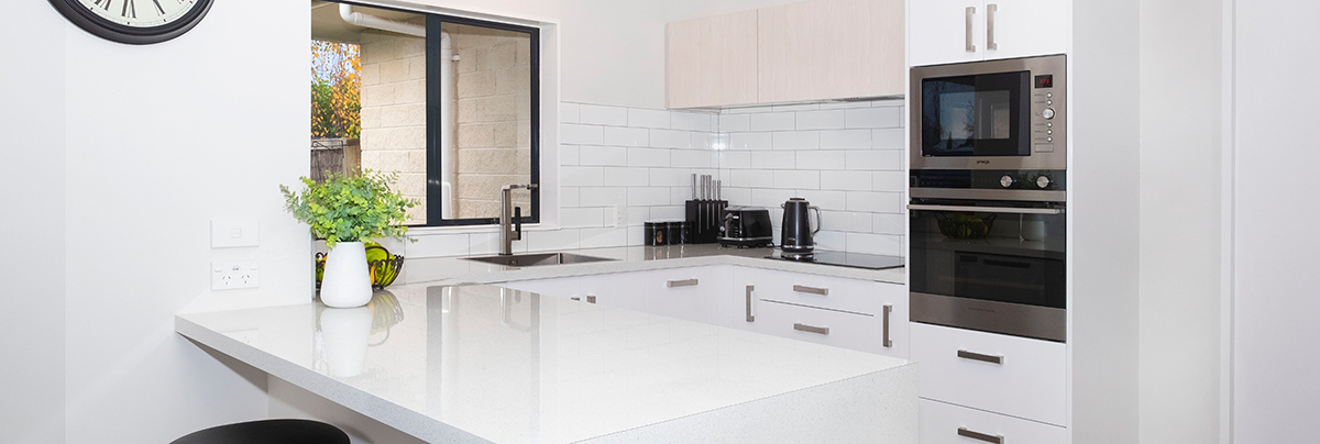This Manawatu kitchen and bathroom renovation incorporated a timeless style combined with modern functionality.