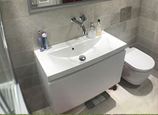 Renovation specialist Asif Hameed transformed this dated Colliers Wood bathroom to a modern aesthetic beauty.