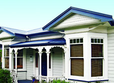 Newly renovated exterior of a villa.