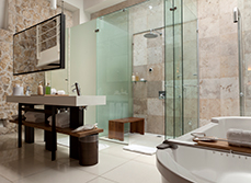 High end budget bathroom renovation.