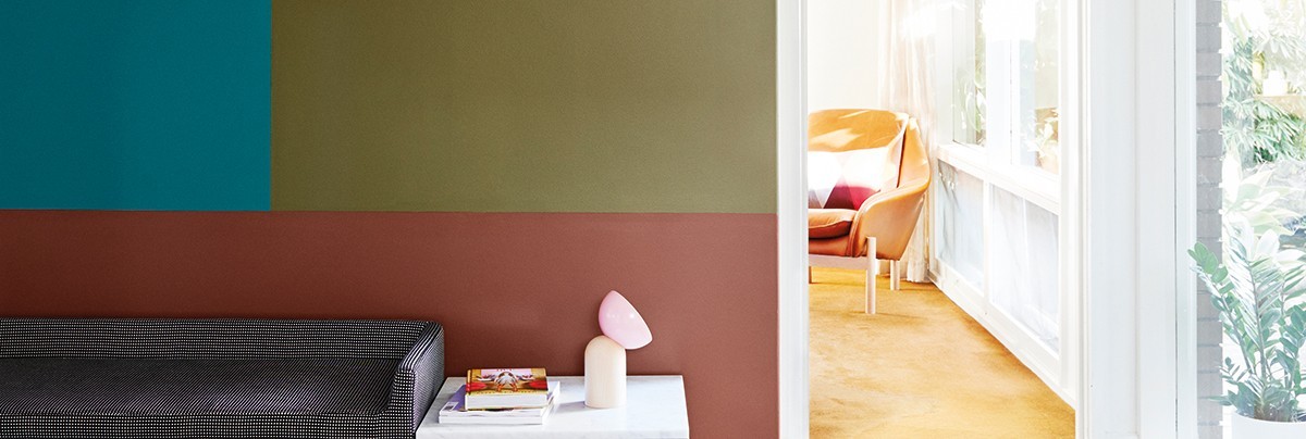 Wall painted in retromix colour combination from Dulux