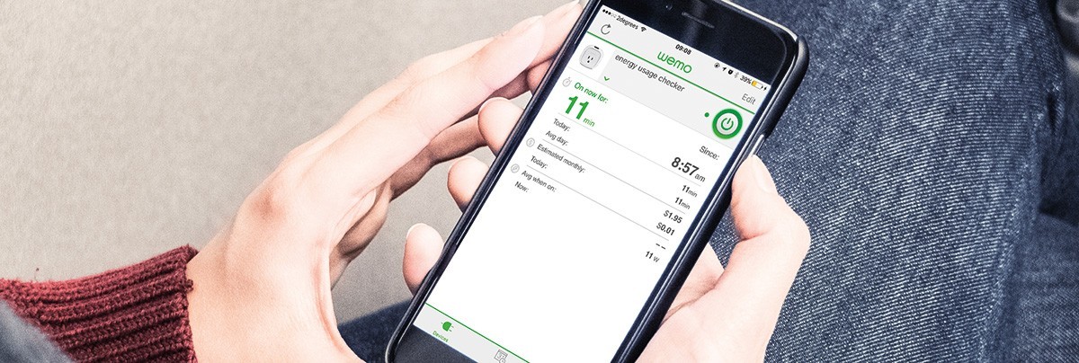 Person monitoring their energy usage from their smartphone