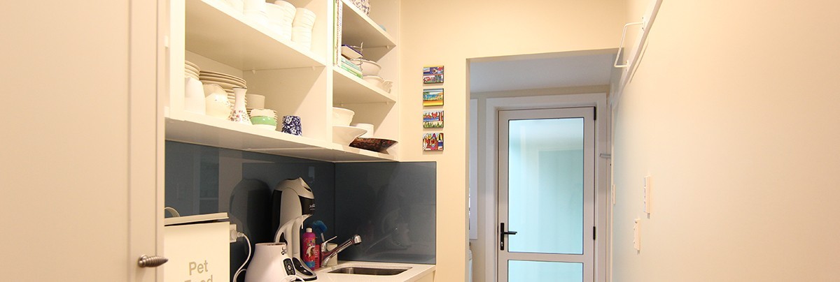 A scullery where you can store many appliances
