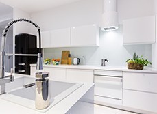 A new kitchen with white benchtop