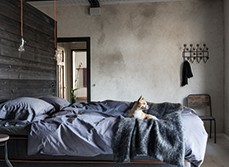 Living room with swedish design features