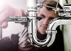 A plumber at work