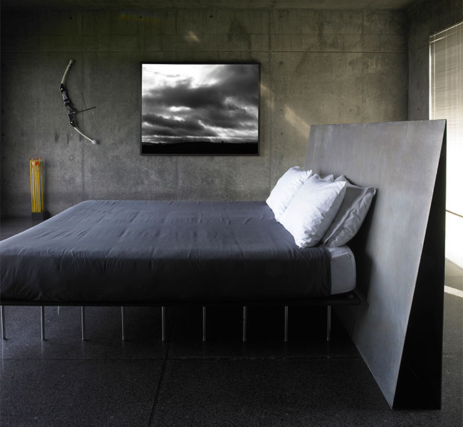 Transformed commercial space into minimalist bedroom 