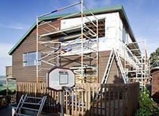 A Refresh outdoor renovation taking place
