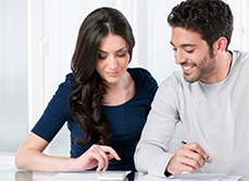 Couple discussing financial matters
