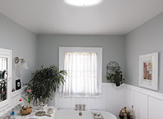 Bathroom with solatube skylight installed
