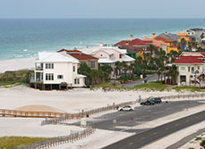Aerial shot of pensacola beach
