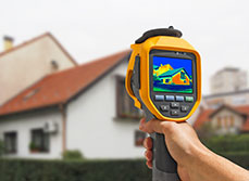 thermal camera recording heat loss