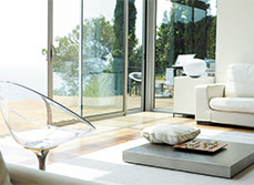 Window film on glass in living room windows.