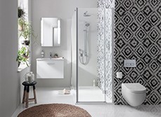 Modern stylish shower after a renovation