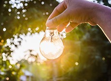 A light bulb under sun light