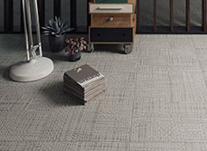 Panoramic image of fabric tiles