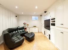 A basement converted to a cinema room