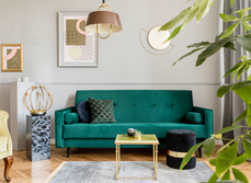 Green and grey interior design