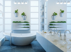 A large recently refurbished bathroom