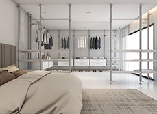 Well functioning walk-in wardrobe.
