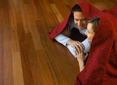 Insulation installed underneath wooden floors