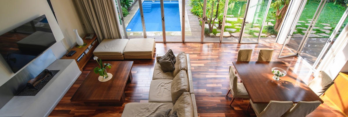 living room swimming pool