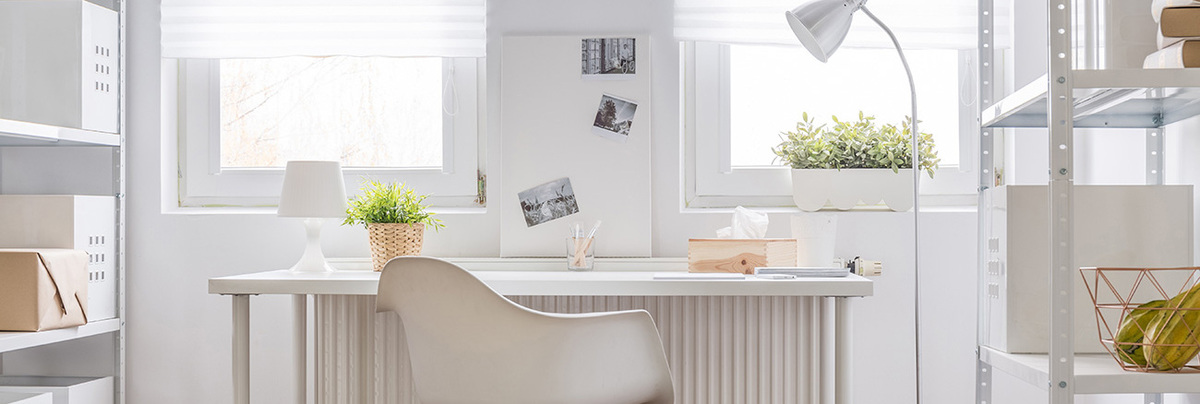 Home office by window