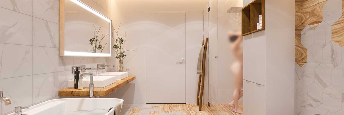 Designer bathroom north shore wood accents