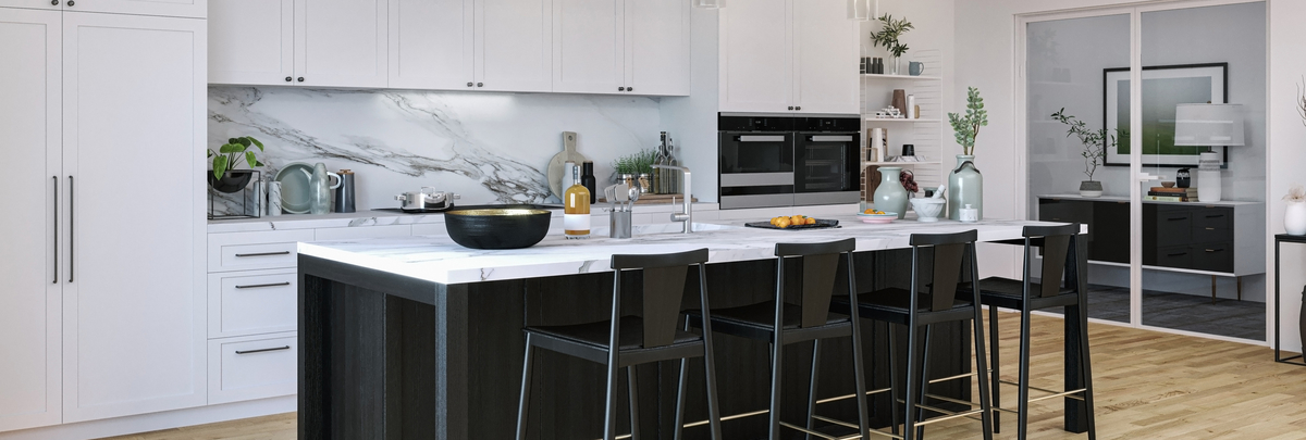 black and white kitchen