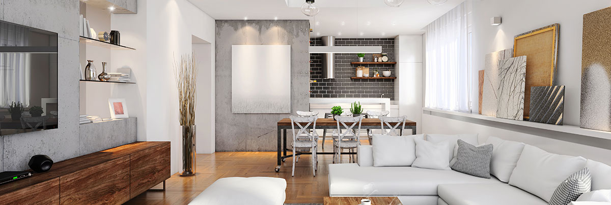 panoramic image of home renovation