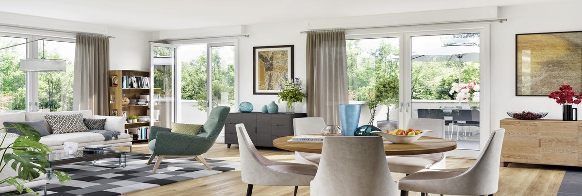 A large open plan living area