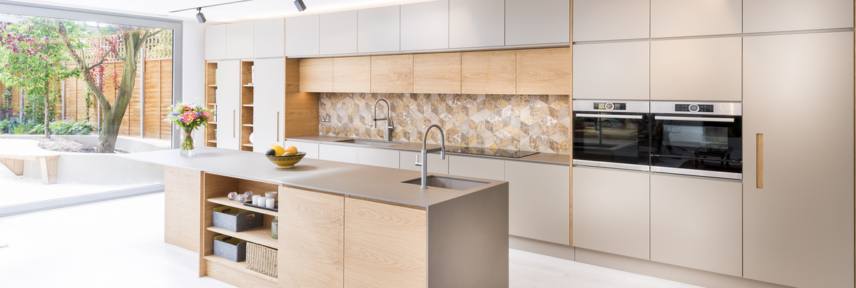 A large luxury kitchen renovation that overlooks the garden