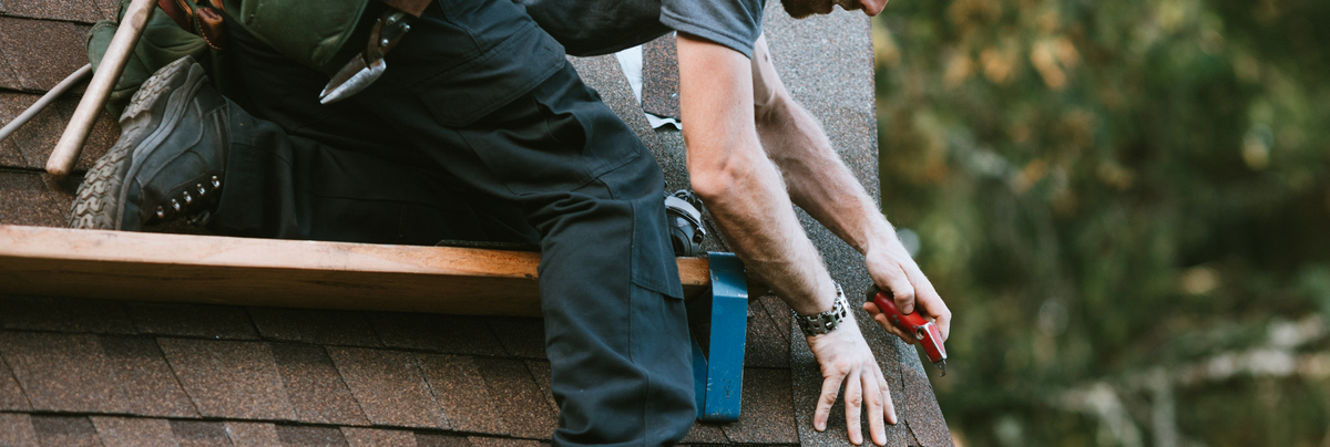 roofing contractor working