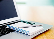 laptop and a notebook