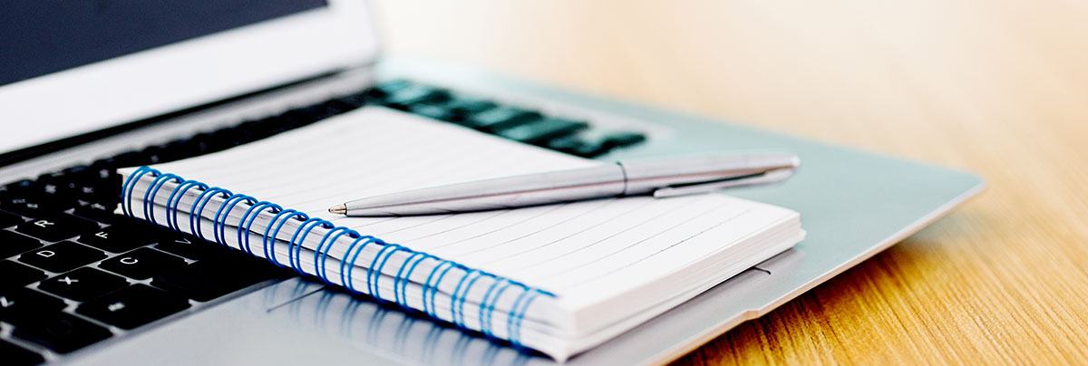 laptop and a notebook