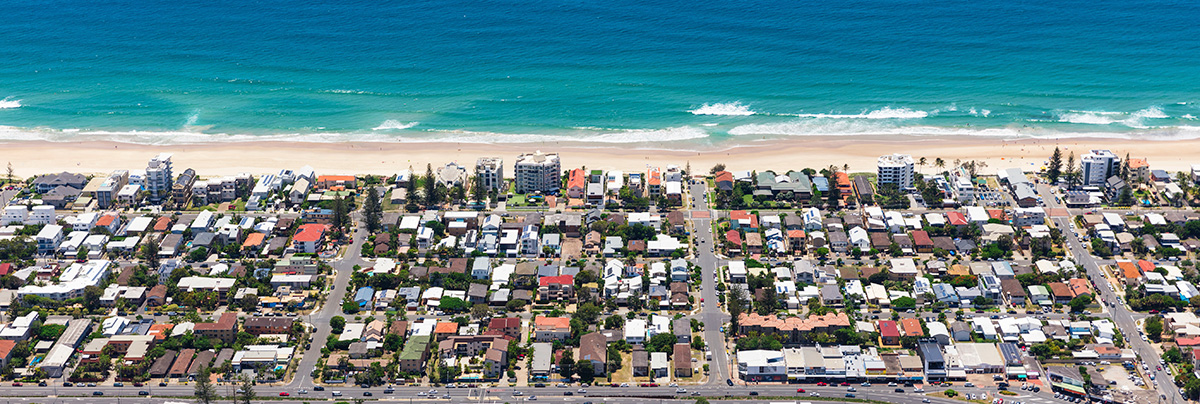 Gold cost residential aerial shot